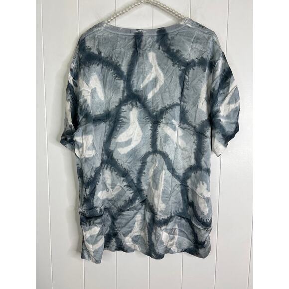 One Teaspoon Free People Reflection Hand Printed Satin Tee in Black Size Med NWT - Picture 10 of 10